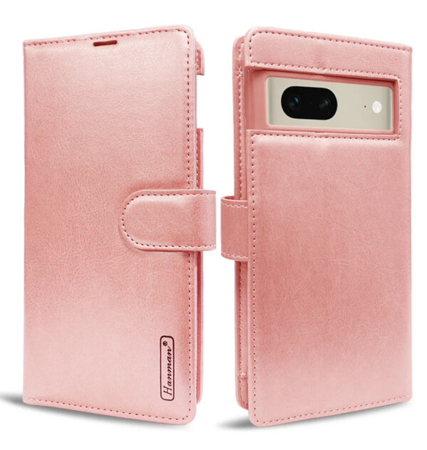 Google Pixel 8A Case Hanman Diary Wallet/Flip W/Clasp Cover - Rose Gold