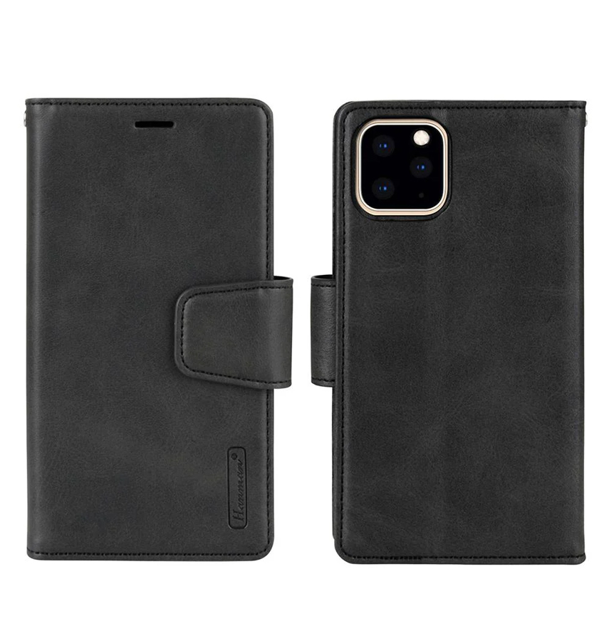 iPhone 7/8/SE2 Hanman Magnetic Detachable Leather Flip Wallet Case Cover - Black