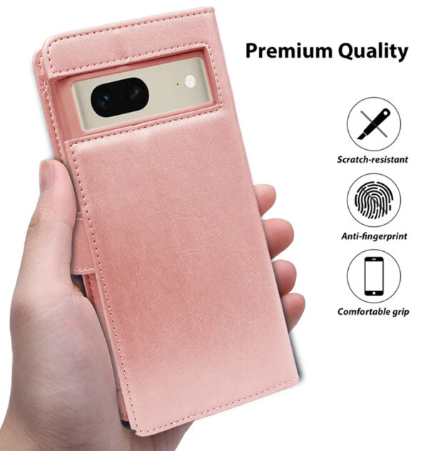 Google Pixel 8A Case Hanman Diary Wallet/Flip W/Clasp Cover - Rose Gold - Image 2