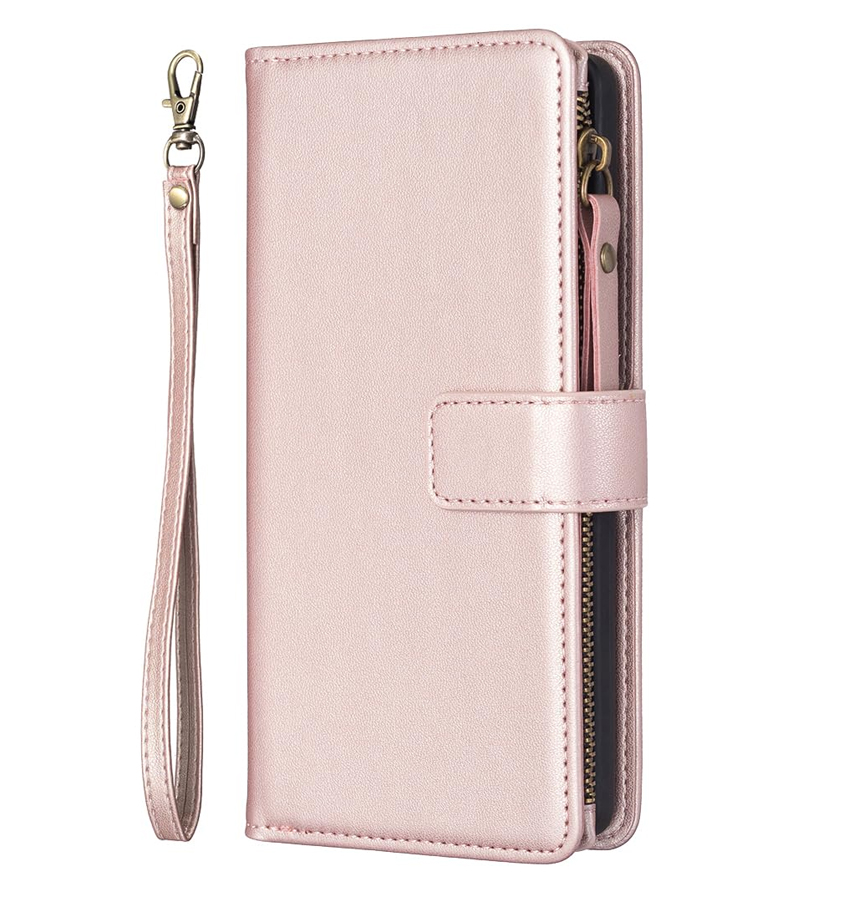 IPHONE 16 ZIPPER WALLET ROSE GOLD