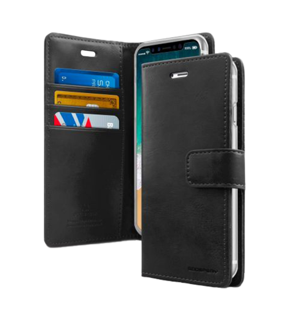 Samsung Galaxy S22 Mercury Bluemoon Diary Wallet Flip Cover - Black