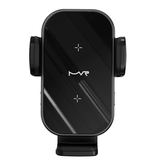 MVR T7 15W Double Coil Wireless Charging Car Holder - Black