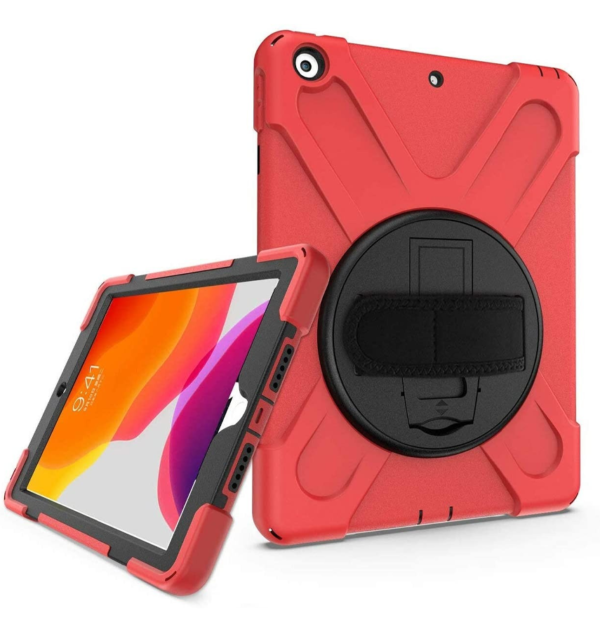 iPad 10.2 Survivor Case with Hand Strap Stylish Protection - Red