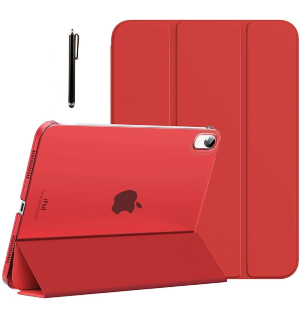 iPad 10.9 10th Gen Canvas Smart Case with Pen Slot - Red