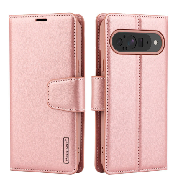 Google Pixel 9/9 Pro Hanman Diary W/Clasp Flip Wallet Case Cover - Rose Gold